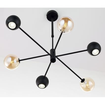 Jupiter 1993 - Chandelier on a pole MOKA 3xGU10/10W/230V + 3xG9/10W/230V black/beige