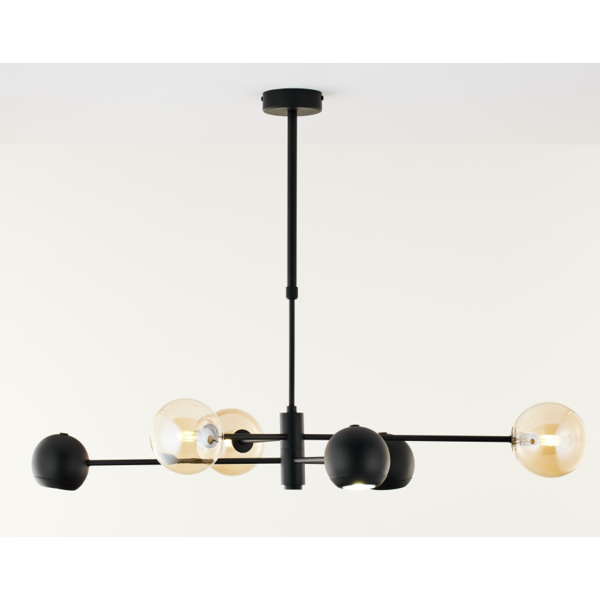 Jupiter 1993 - Chandelier on a pole MOKA 3xGU10/10W/230V + 3xG9/10W/230V black/beige