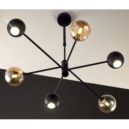 Jupiter 1993 - Chandelier on a pole MOKA 3xGU10/10W/230V + 3xG9/10W/230V black/beige