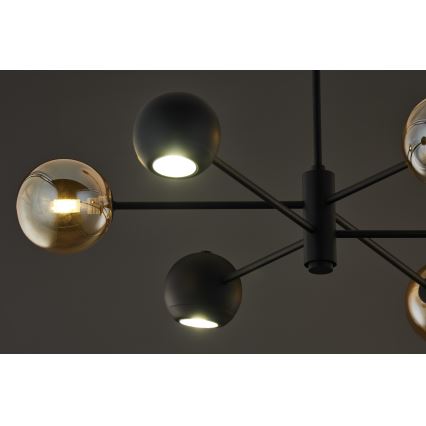 Jupiter 1993 - Chandelier on a pole MOKA 3xGU10/10W/230V + 3xG9/10W/230V black/beige