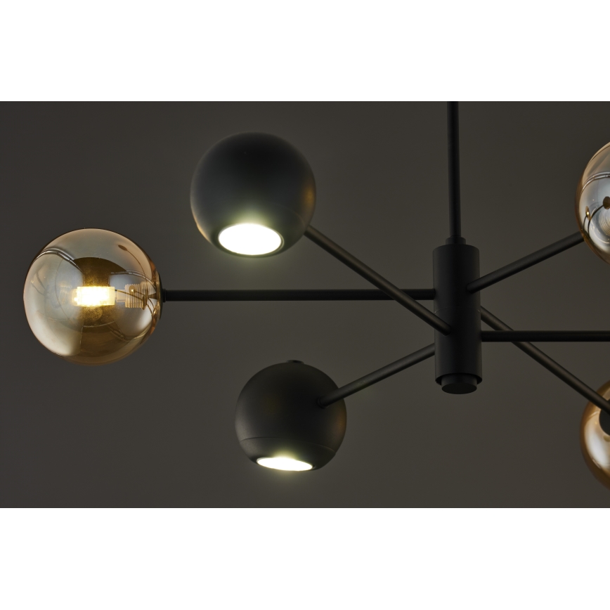 Jupiter 1993 - Chandelier on a pole MOKA 3xGU10/10W/230V + 3xG9/10W/230V black/beige