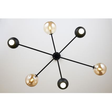 Jupiter 1993 - Chandelier on a pole MOKA 3xGU10/10W/230V + 3xG9/10W/230V black/beige