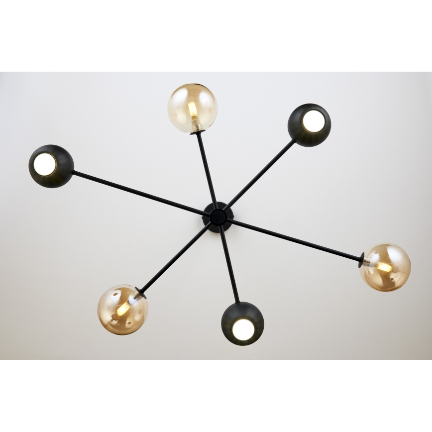 Jupiter 1993 - Chandelier on a pole MOKA 3xGU10/10W/230V + 3xG9/10W/230V black/beige
