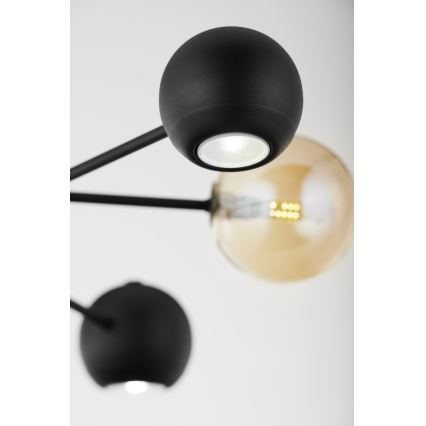 Jupiter 1993 - Chandelier on a pole MOKA 3xGU10/10W/230V + 3xG9/10W/230V black/beige