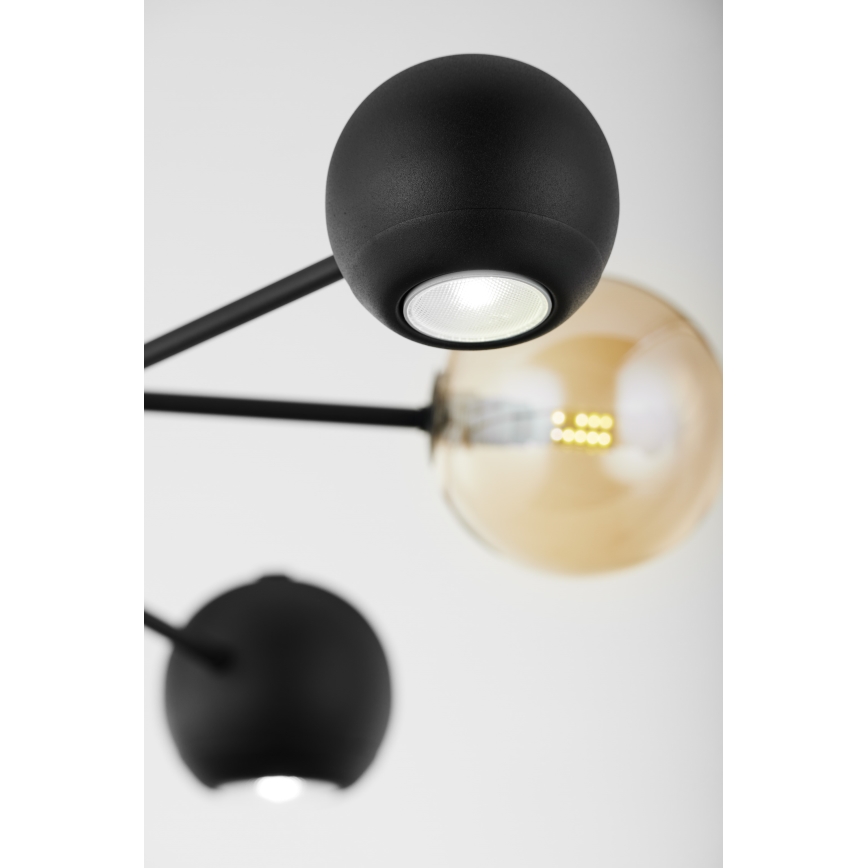 Jupiter 1993 - Chandelier on a pole MOKA 3xGU10/10W/230V + 3xG9/10W/230V black/beige