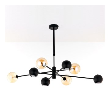 Jupiter 1994 - Chandelier on a pole MOKA 4xGU10/10W/230V + 4xG9/10W/230V black/beige