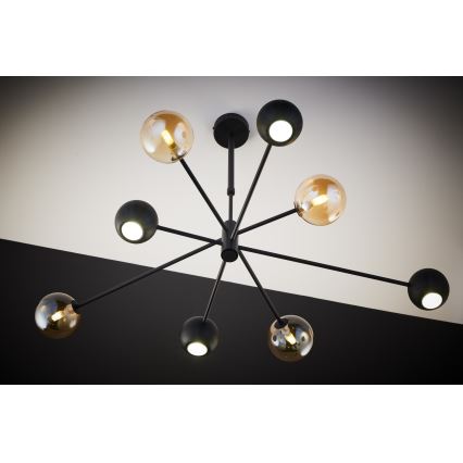 Jupiter 1994 - Chandelier on a pole MOKA 4xGU10/10W/230V + 4xG9/10W/230V black/beige