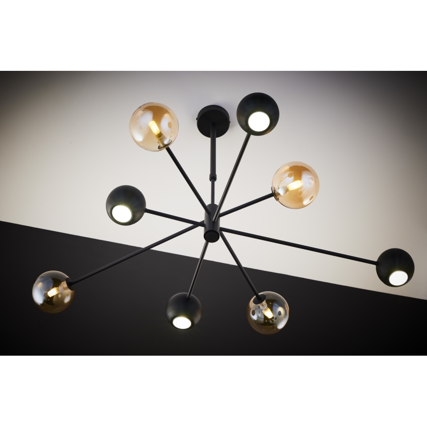 Jupiter 1994 - Chandelier on a pole MOKA 4xGU10/10W/230V + 4xG9/10W/230V black/beige
