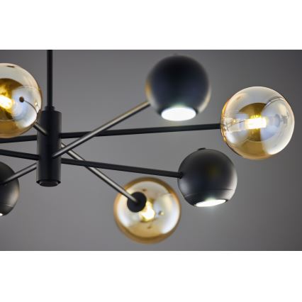 Jupiter 1994 - Chandelier on a pole MOKA 4xGU10/10W/230V + 4xG9/10W/230V black/beige