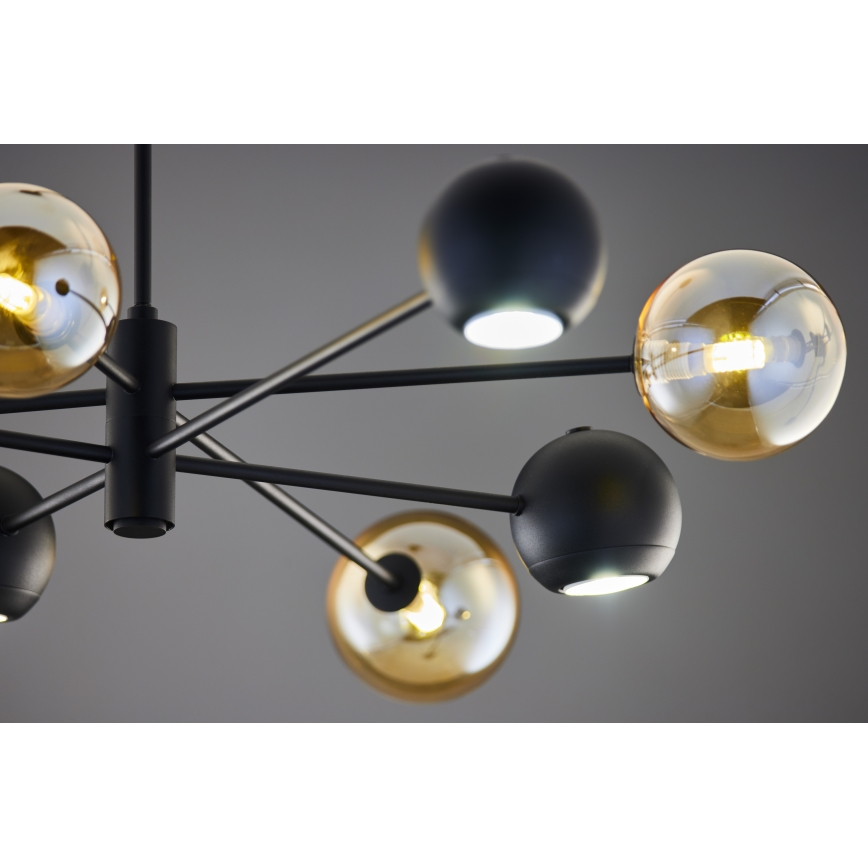 Jupiter 1994 - Chandelier on a pole MOKA 4xGU10/10W/230V + 4xG9/10W/230V black/beige