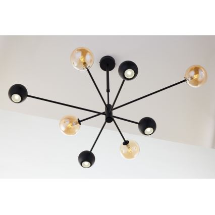Jupiter 1994 - Chandelier on a pole MOKA 4xGU10/10W/230V + 4xG9/10W/230V black/beige