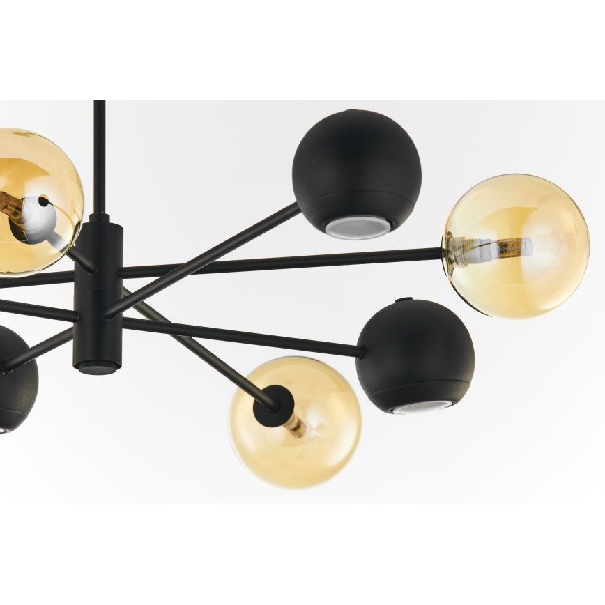 Jupiter 1994 - Chandelier on a pole MOKA 4xGU10/10W/230V + 4xG9/10W/230V black/beige