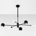 Jupiter 1995 - Chandelier on a pole MOKA 3xGU10/10W/230V + 3xG9/10W/230V black/clear