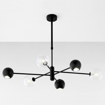 Jupiter 1995 - Chandelier on a pole MOKA 3xGU10/10W/230V + 3xG9/10W/230V black/clear