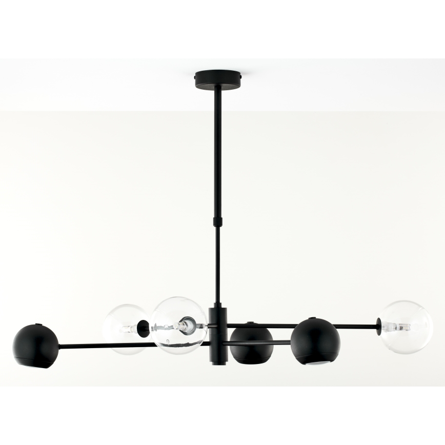 Jupiter 1995 - Chandelier on a pole MOKA 3xGU10/10W/230V + 3xG9/10W/230V black/clear