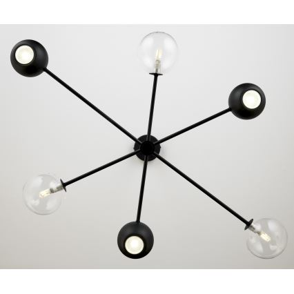 Jupiter 1995 - Chandelier on a pole MOKA 3xGU10/10W/230V + 3xG9/10W/230V black/clear