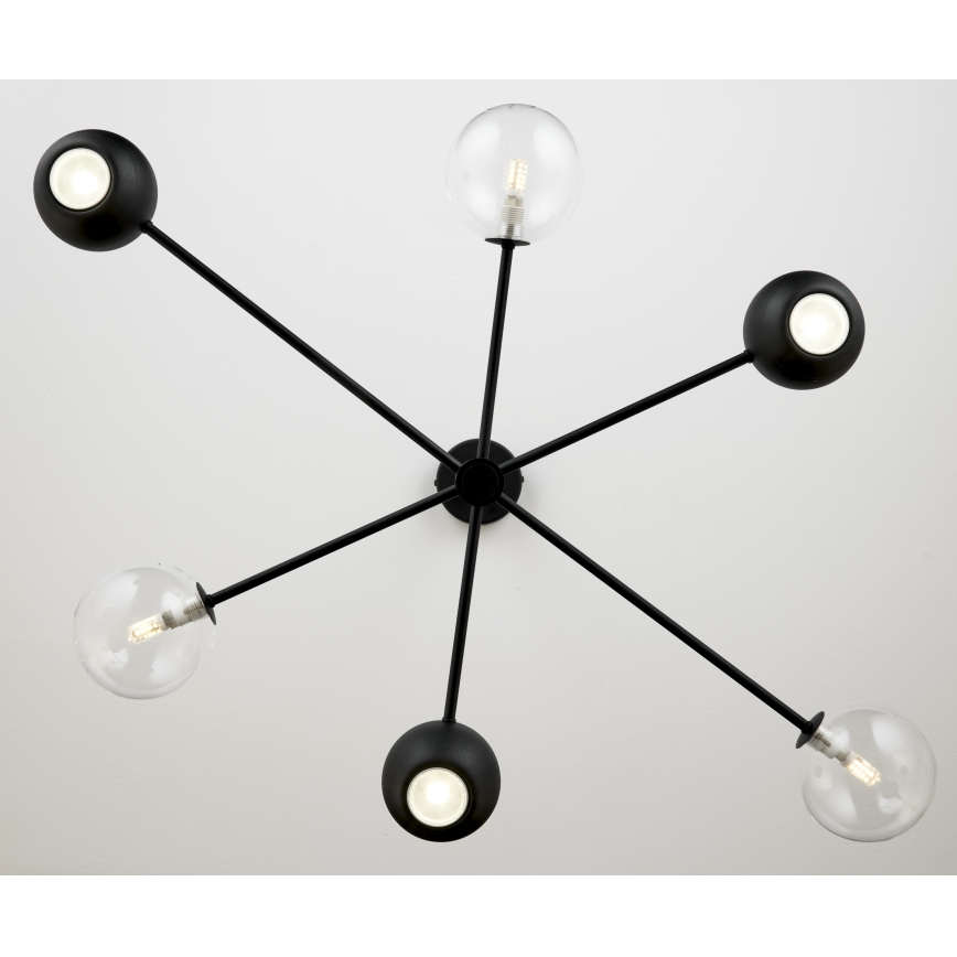 Jupiter 1995 - Chandelier on a pole MOKA 3xGU10/10W/230V + 3xG9/10W/230V black/clear