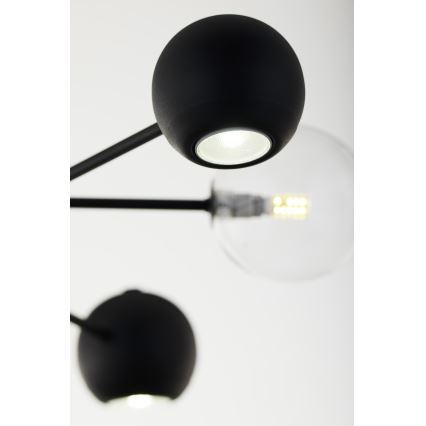 Jupiter 1995 - Chandelier on a pole MOKA 3xGU10/10W/230V + 3xG9/10W/230V black/clear