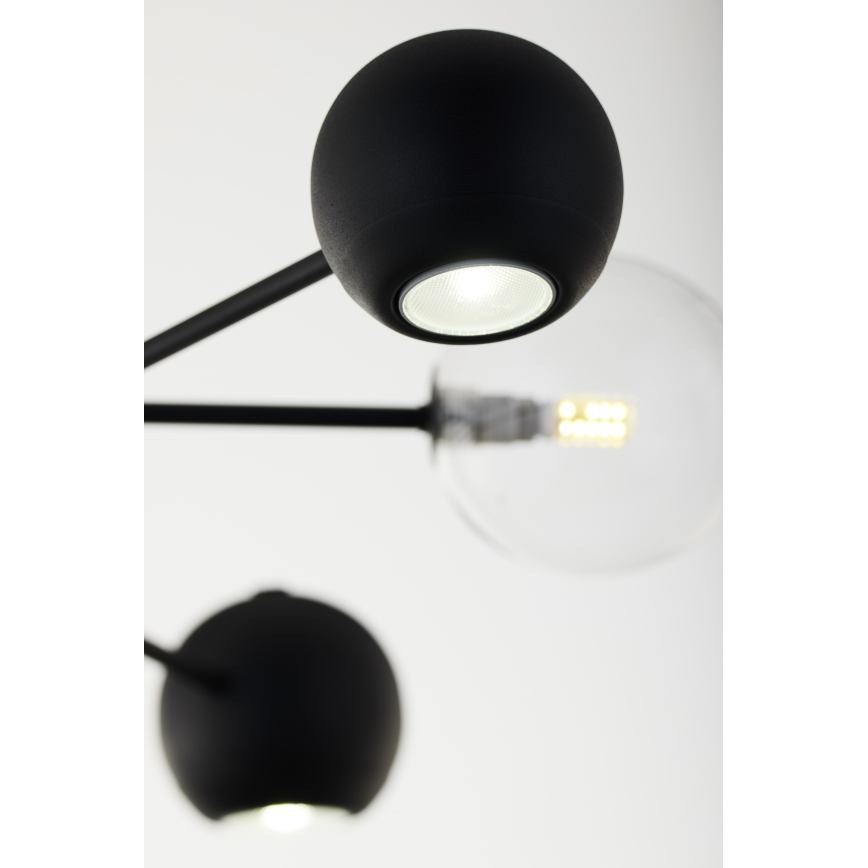 Jupiter 1995 - Chandelier on a pole MOKA 3xGU10/10W/230V + 3xG9/10W/230V black/clear
