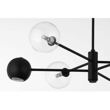 Jupiter 1995 - Chandelier on a pole MOKA 3xGU10/10W/230V + 3xG9/10W/230V black/clear