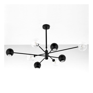 Jupiter 1996 - Chandelier on a pole MOKA 4xGU10/10W/230V + 4xG9/10W/230V black/clear
