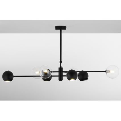 Jupiter 1996 - Chandelier on a pole MOKA 4xGU10/10W/230V + 4xG9/10W/230V black/clear