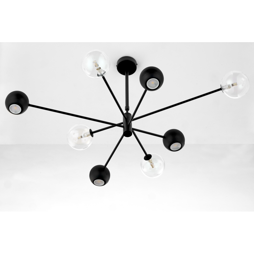 Jupiter 1996 - Chandelier on a pole MOKA 4xGU10/10W/230V + 4xG9/10W/230V black/clear