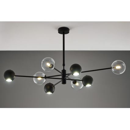 Jupiter 1996 - Chandelier on a pole MOKA 4xGU10/10W/230V + 4xG9/10W/230V black/clear