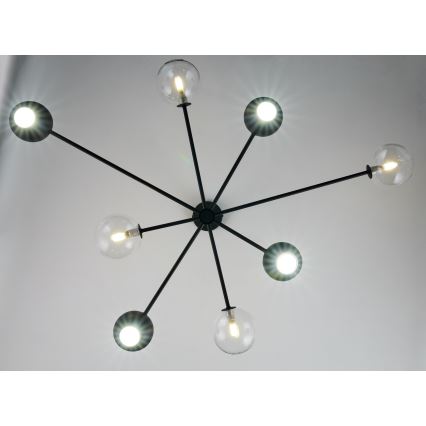 Jupiter 1996 - Chandelier on a pole MOKA 4xGU10/10W/230V + 4xG9/10W/230V black/clear