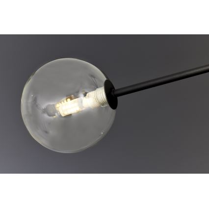 Jupiter 1996 - Chandelier on a pole MOKA 4xGU10/10W/230V + 4xG9/10W/230V black/clear