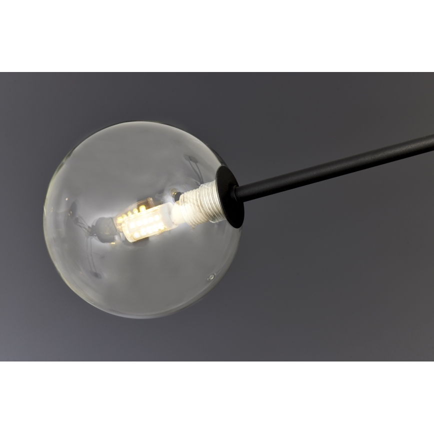 Jupiter 1996 - Chandelier on a pole MOKA 4xGU10/10W/230V + 4xG9/10W/230V black/clear