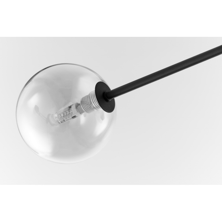 Jupiter 1996 - Chandelier on a pole MOKA 4xGU10/10W/230V + 4xG9/10W/230V black/clear
