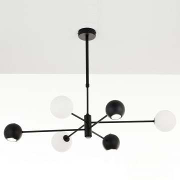 Jupiter 1997 - Chandelier on a pole MOKA 3xGU10/10W/230V + 3xG9/10W/230V black/white