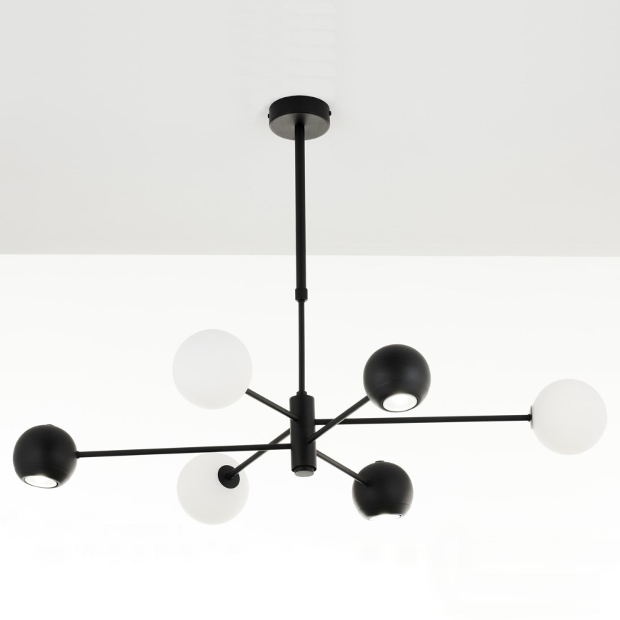 Jupiter 1997 - Chandelier on a pole MOKA 3xGU10/10W/230V + 3xG9/10W/230V black/white