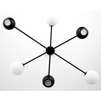 Jupiter 1997 - Chandelier on a pole MOKA 3xGU10/10W/230V + 3xG9/10W/230V black/white