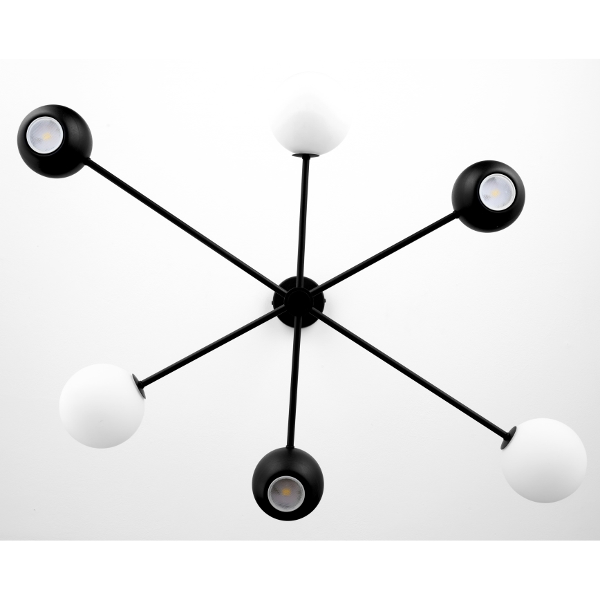 Jupiter 1997 - Chandelier on a pole MOKA 3xGU10/10W/230V + 3xG9/10W/230V black/white