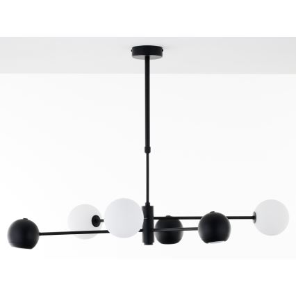 Jupiter 1997 - Chandelier on a pole MOKA 3xGU10/10W/230V + 3xG9/10W/230V black/white