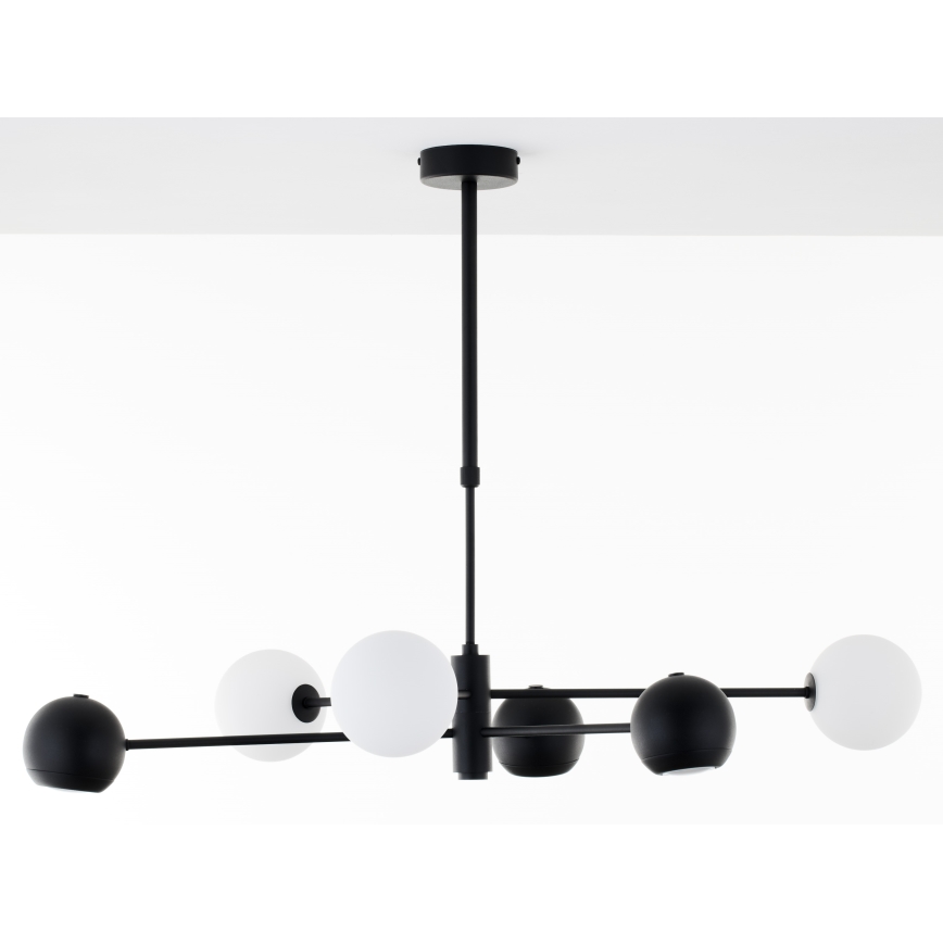 Jupiter 1997 - Chandelier on a pole MOKA 3xGU10/10W/230V + 3xG9/10W/230V black/white