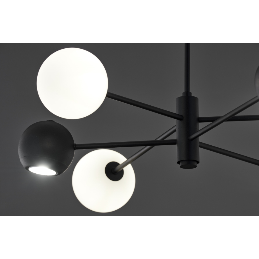 Jupiter 1997 - Chandelier on a pole MOKA 3xGU10/10W/230V + 3xG9/10W/230V black/white