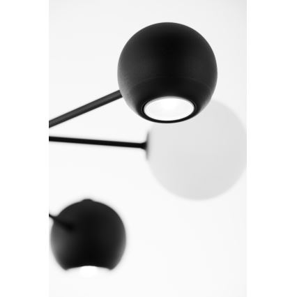 Jupiter 1997 - Chandelier on a pole MOKA 3xGU10/10W/230V + 3xG9/10W/230V black/white