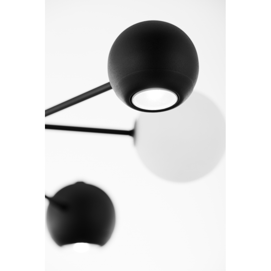Jupiter 1997 - Chandelier on a pole MOKA 3xGU10/10W/230V + 3xG9/10W/230V black/white