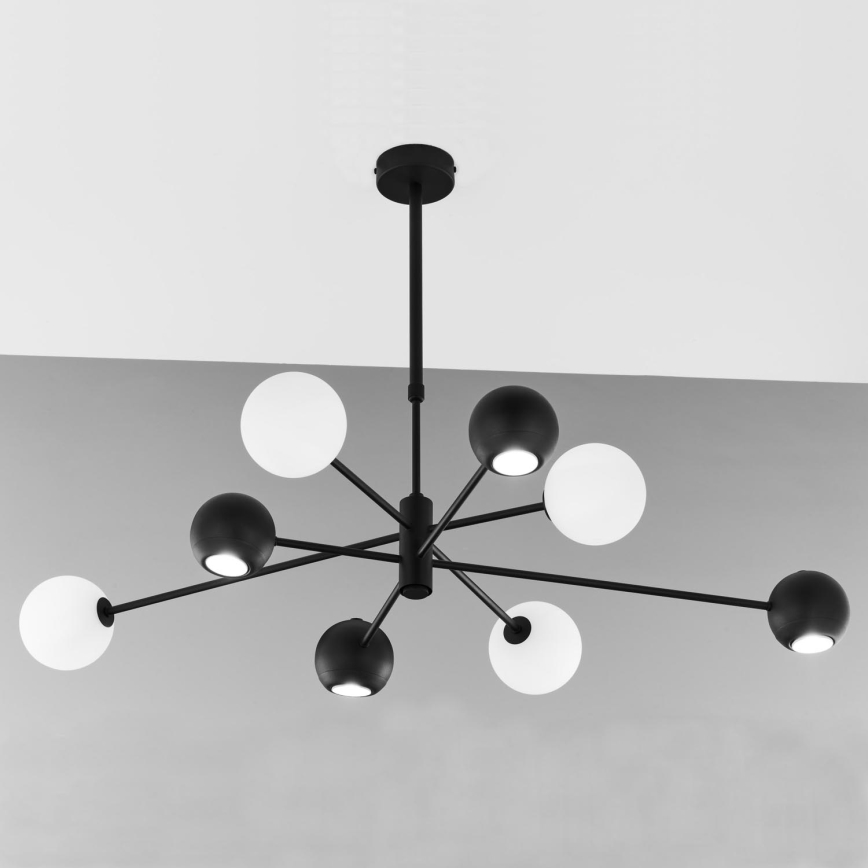 Jupiter 1998 - Chandelier on a pole MOKA 4xGU10/10W/230V + 4xG9/10W/230V black/white