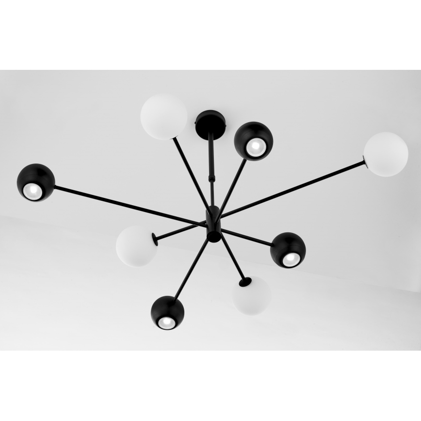Jupiter 1998 - Chandelier on a pole MOKA 4xGU10/10W/230V + 4xG9/10W/230V black/white