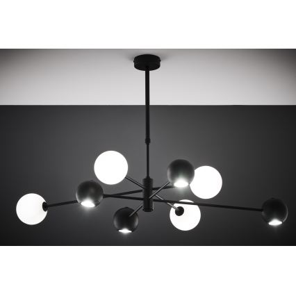 Jupiter 1998 - Chandelier on a pole MOKA 4xGU10/10W/230V + 4xG9/10W/230V black/white
