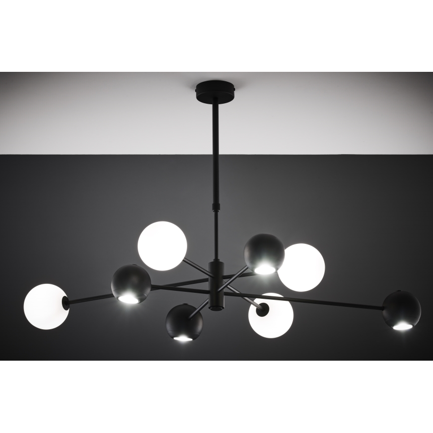 Jupiter 1998 - Chandelier on a pole MOKA 4xGU10/10W/230V + 4xG9/10W/230V black/white