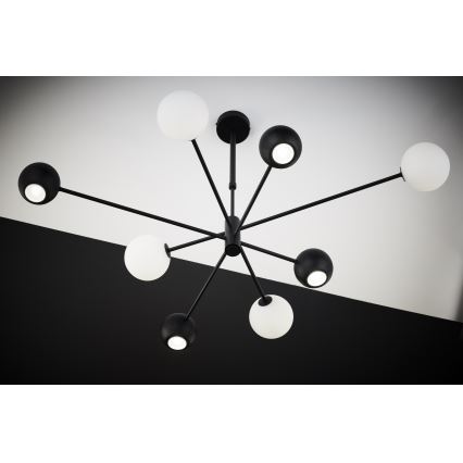 Jupiter 1998 - Chandelier on a pole MOKA 4xGU10/10W/230V + 4xG9/10W/230V black/white