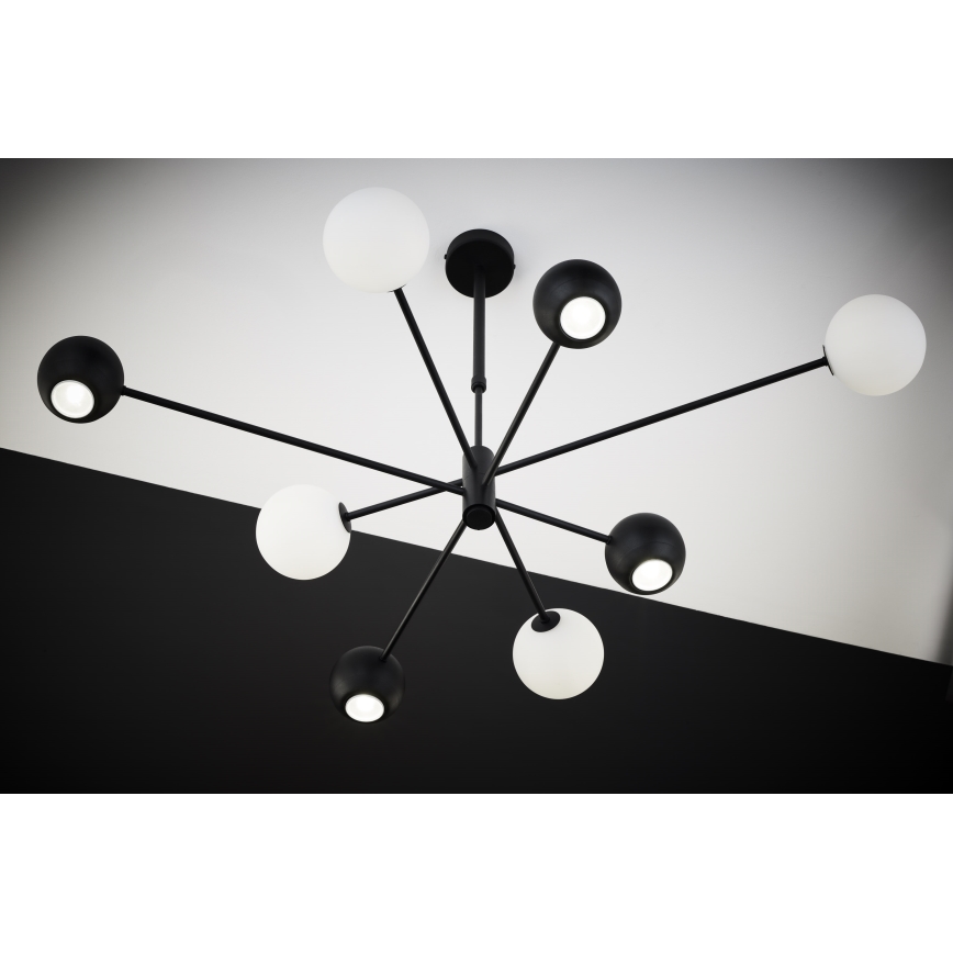Jupiter 1998 - Chandelier on a pole MOKA 4xGU10/10W/230V + 4xG9/10W/230V black/white