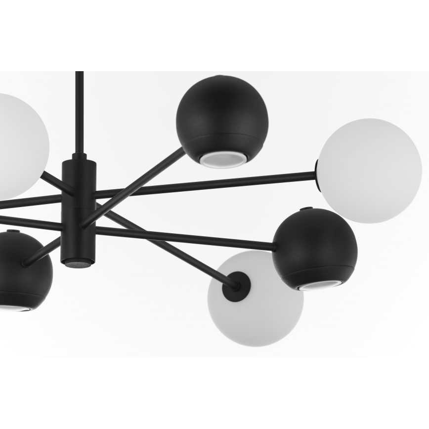 Jupiter 1998 - Chandelier on a pole MOKA 4xGU10/10W/230V + 4xG9/10W/230V black/white