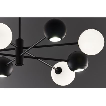 Jupiter 1998 - Chandelier on a pole MOKA 4xGU10/10W/230V + 4xG9/10W/230V black/white