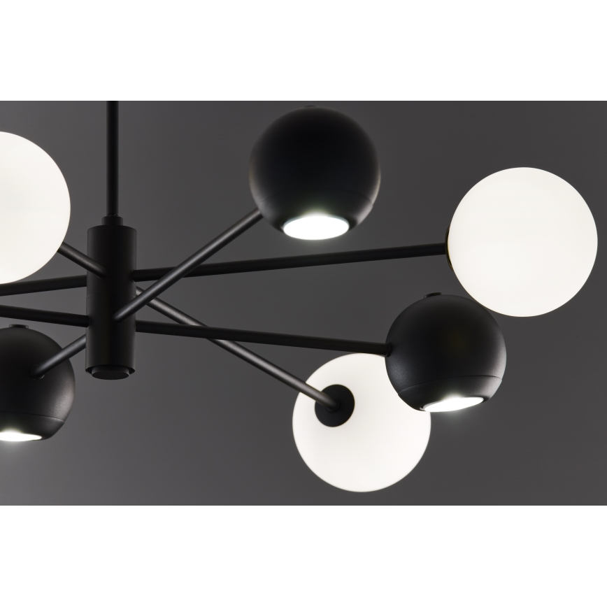 Jupiter 1998 - Chandelier on a pole MOKA 4xGU10/10W/230V + 4xG9/10W/230V black/white